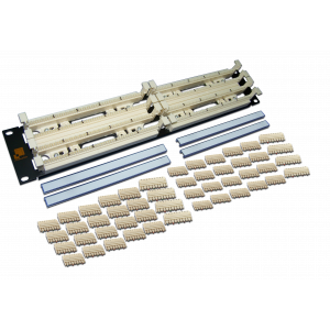 LANMASTER 19" 2U 200-pair 110 wiring block with connecting blocks included